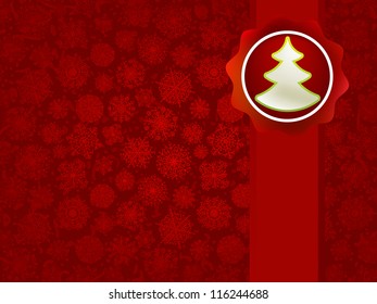 Christmas applique with tree background. + EPS8 vector file