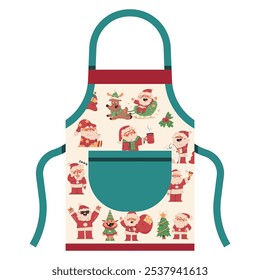 Christmas apron for kids vector cartoon illustration isolated on a white background.