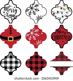 Christmas Arabesque Svg Bundle. Arabesque Christmas Ornament vector illustration. 