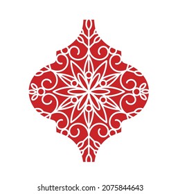 Vector de adorno de tejas arabescos de Navidad, Mandala ornamental de Navidad, diseño 3d de capas