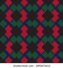 Christmas Argyle, diamond shape seamless pattern background suitable for fashion textile, knitwear, graphics
