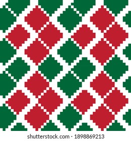 Argyle navideño, con forma de diamante fondo de patrón sin fisuras adecuado para la moda textil, de punto, gráficos