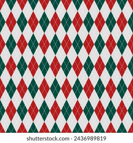 Weihnachten Argyle Muster. Argyle-Vektormuster. Schriftmuster. Nahtloses geometrisches Muster für Kleidung, Wickelpapier, Hintergrund, Hintergrund, Geschenkkarte, Pullover.	