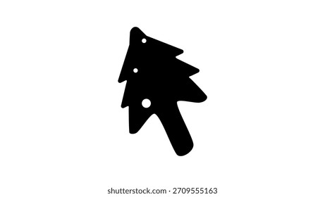 Weihnachtspfeil-Cursor, schwarz, einzelne Silhouette
