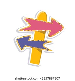 Christmas arrows, pointer, isolated on white background. Colour vector illustration with golden elements. Decorative icon for design.