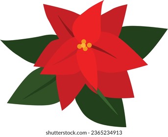 Christmas Art Vector Flower Red and Green