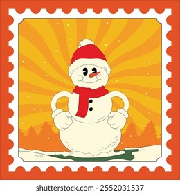 Christmas Asset Character  Retro Illustration