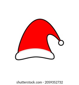 Christmas attribute Santa Claus hat isolated on a white background