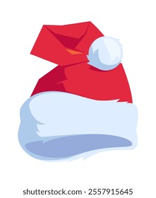 Christmas attribute Santa hat vector illustration