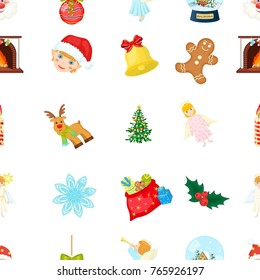 Christmas attributes and accessories cartoon icons in set collection for design. Merry Christmas vector symbol stock web illustration.