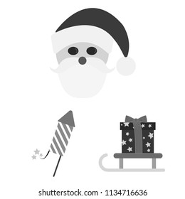 Christmas attributes and accessories monochrome icons in set collection for design. Merry Christmas vector symbol stock web illustration.