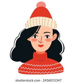 Colección de avatar de Navidad, ilustración vectorial