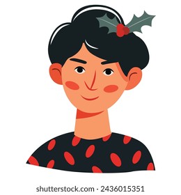 Christmas avatar collection, vector illustration
