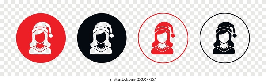 christmas avatar icon set vector
