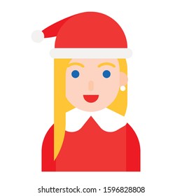 Christmas avatar or Winter fashion vector illustration, flat style 