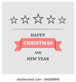 Christmas Award Star card, vector illustration.