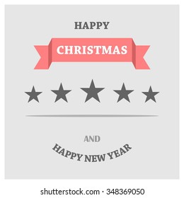 Christmas Award Star card, vector illustration.