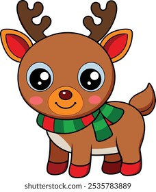 Christmas baby deer vector illustration
