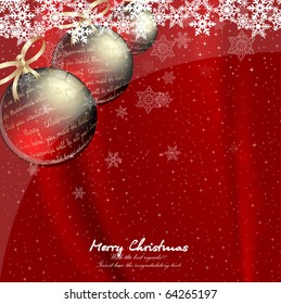 Christmas backdrop with balls. vector