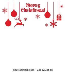 Christmas backdrop, red, with balloons, gift boxes, deer, landia, snowflakes, Christmas day, create greeting cards, business cards.
