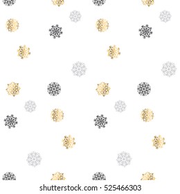 Christmas backdrop. Winter pattern. Season vector illustration. elegant fancy light Snowflake motif. Flake of snow seamless pattern. Snow geometry background. Xmas background.