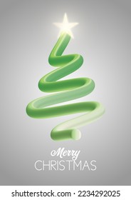 Christmas background with a 3D style tree design