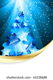 Christmas background with abstract evening tree
