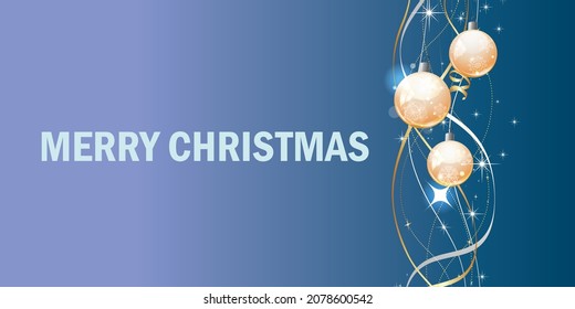 Christmas background. Abstract Gold Christmas ball. Greeting card, banner, poster