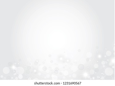 Christmas background. Abstract snowflakes and realistic lights effect isolated on gray background. For web site, backdrop, wallpaper and greeting card. Christmas concept, vector illustration