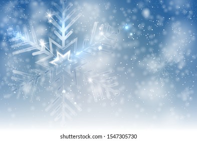 Christmas background with abstract snowflakes - vector illustration