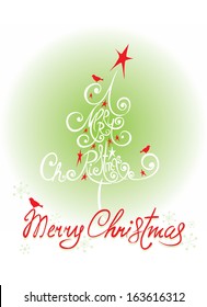 Christmas background with abstract Christmas tree