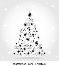 Christmas background, abstract tree