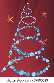Christmas background with abstract tree silhouette.