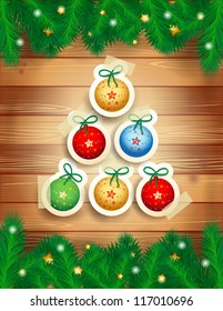 Christmas background with abstract tree, vector