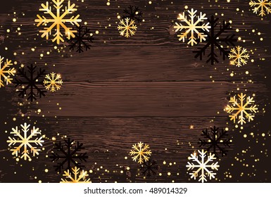 Christmas background. Abstract vector illustration with snowflakes. Easy editable modern template with place for your text.