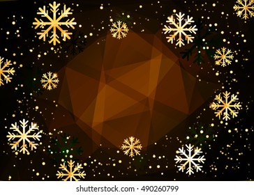 Christmas background. Abstract vector illustration with snowflakes. Easy editable modern template with place for your text.