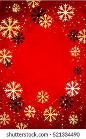 Christmas background. Abstract vector illustration with snowflakes. Easy editable modern template with place for your text.