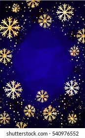 Christmas background. Abstract vector illustration with snowflakes. Easy editable modern template with place for your text.