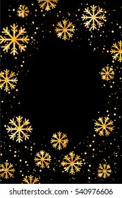 Christmas background. Abstract vector illustration with snowflakes. Easy editable modern template with place for your text.