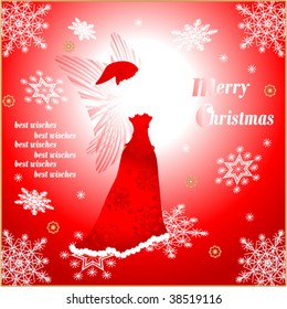 Christmas background with angel