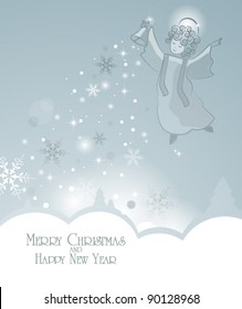 Christmas background with angel