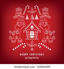Christmas background with an assortment of holiday items