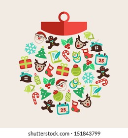Christmas background with a Christmas ball