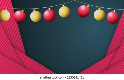 Christmas background with christmas ball decoration. - Vector.