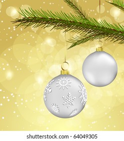 christmas background with ball decorations