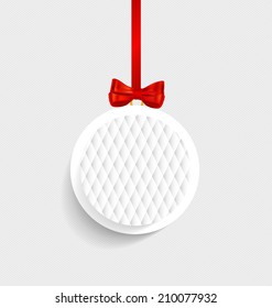Christmas background. Christmas ball with gift bows. Vector illustration.
