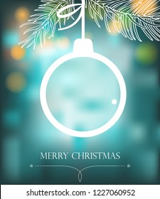 Christmas background with ball. Greeting vector background