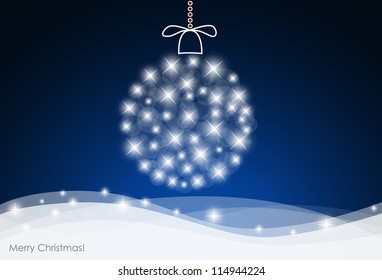 Christmas background with christmas ball illustration.