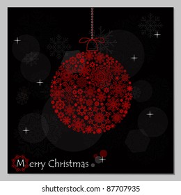 Christmas background with christmas ball illustration.