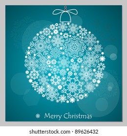 Christmas background with christmas ball illustration.